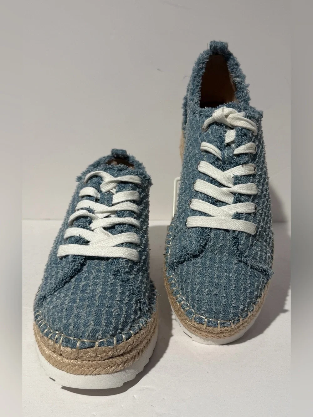 Antonio Melani TaylorTwo Lace Up Espadrille Denim Platform Sneakers Sz 8 NEW!
